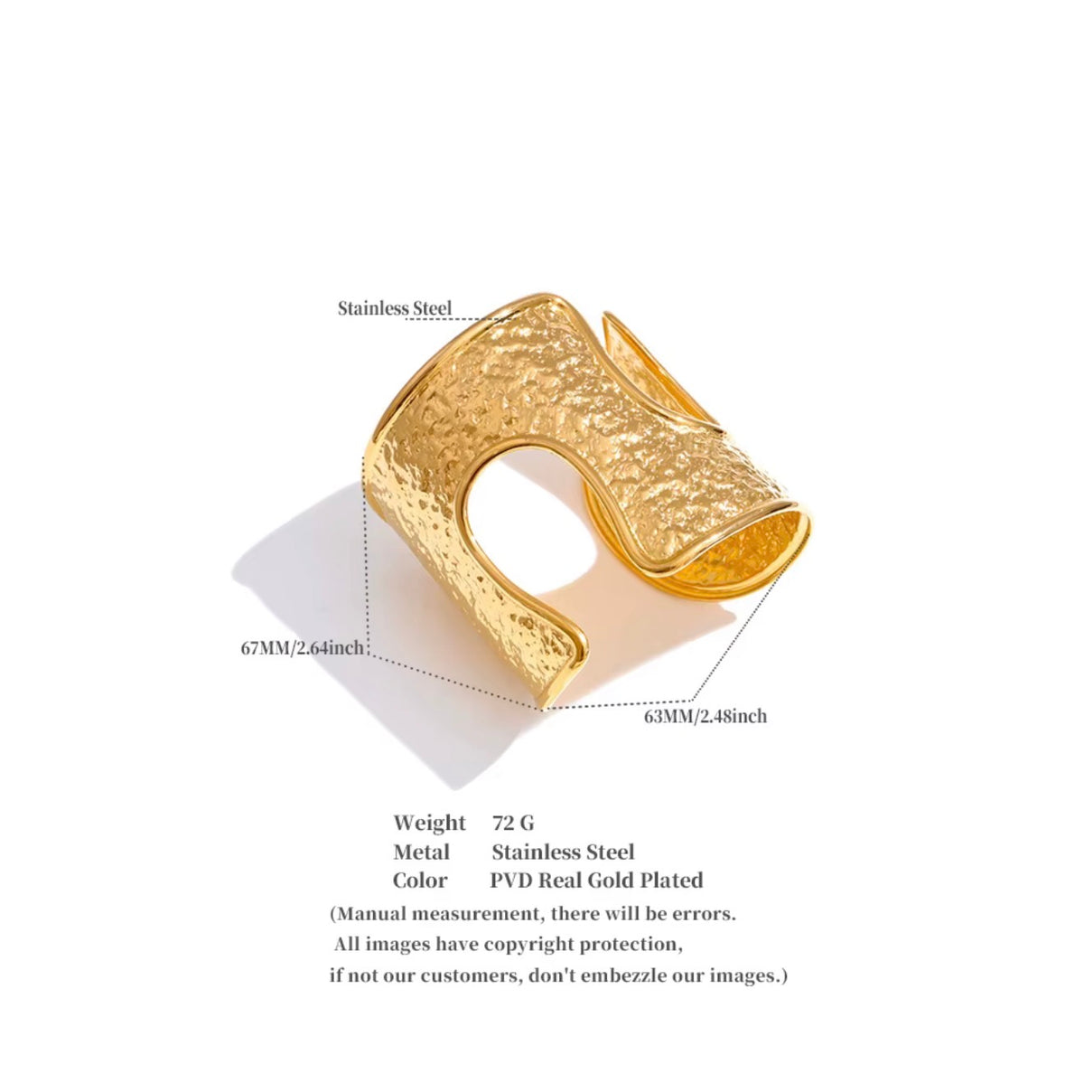 Textured Gold Statement Cuff