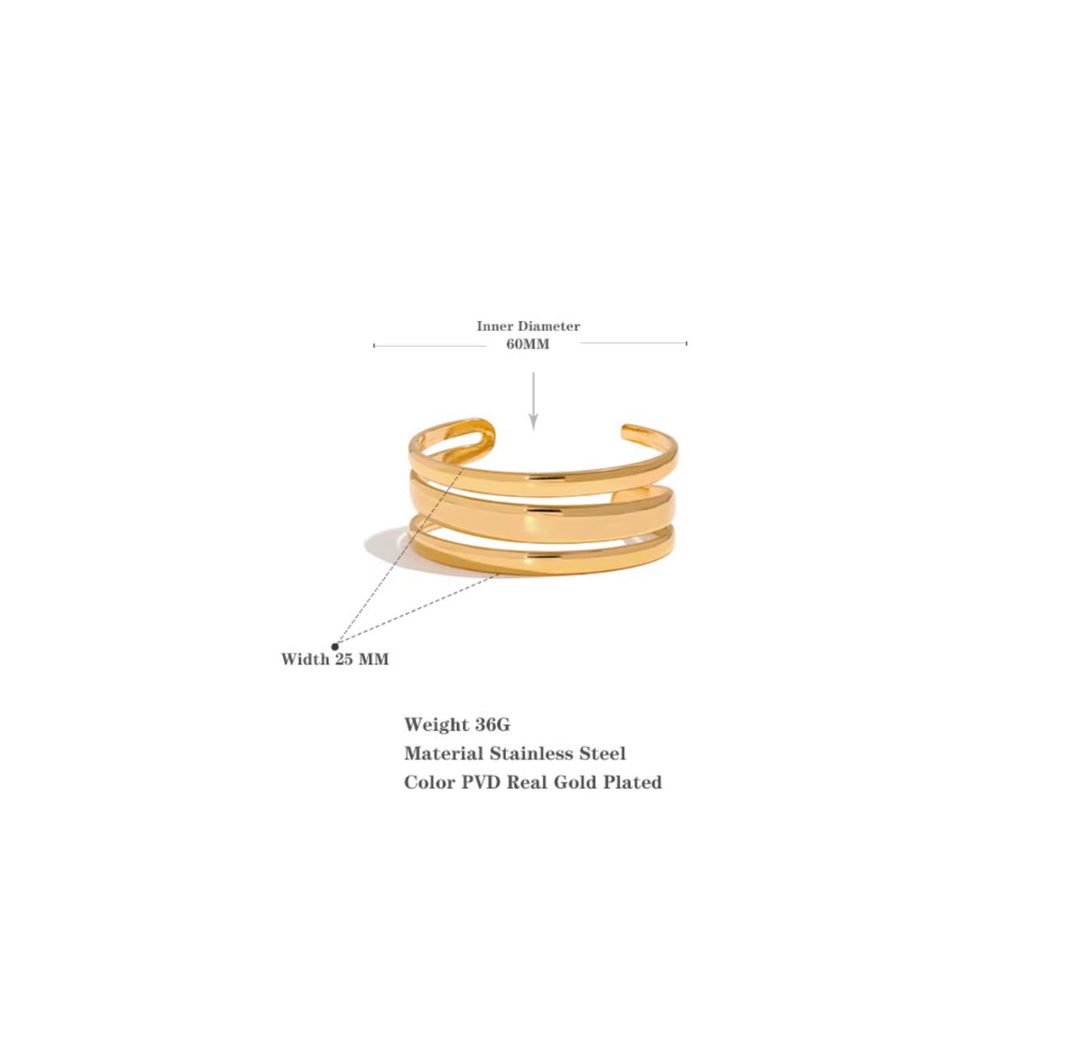 The Gilded Triple Cuff