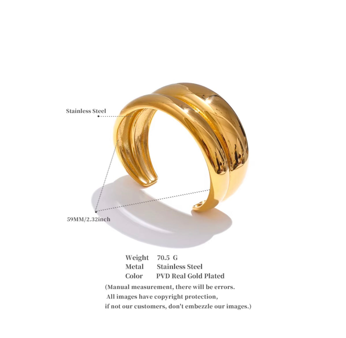 Chunky Gold Statement Bangle