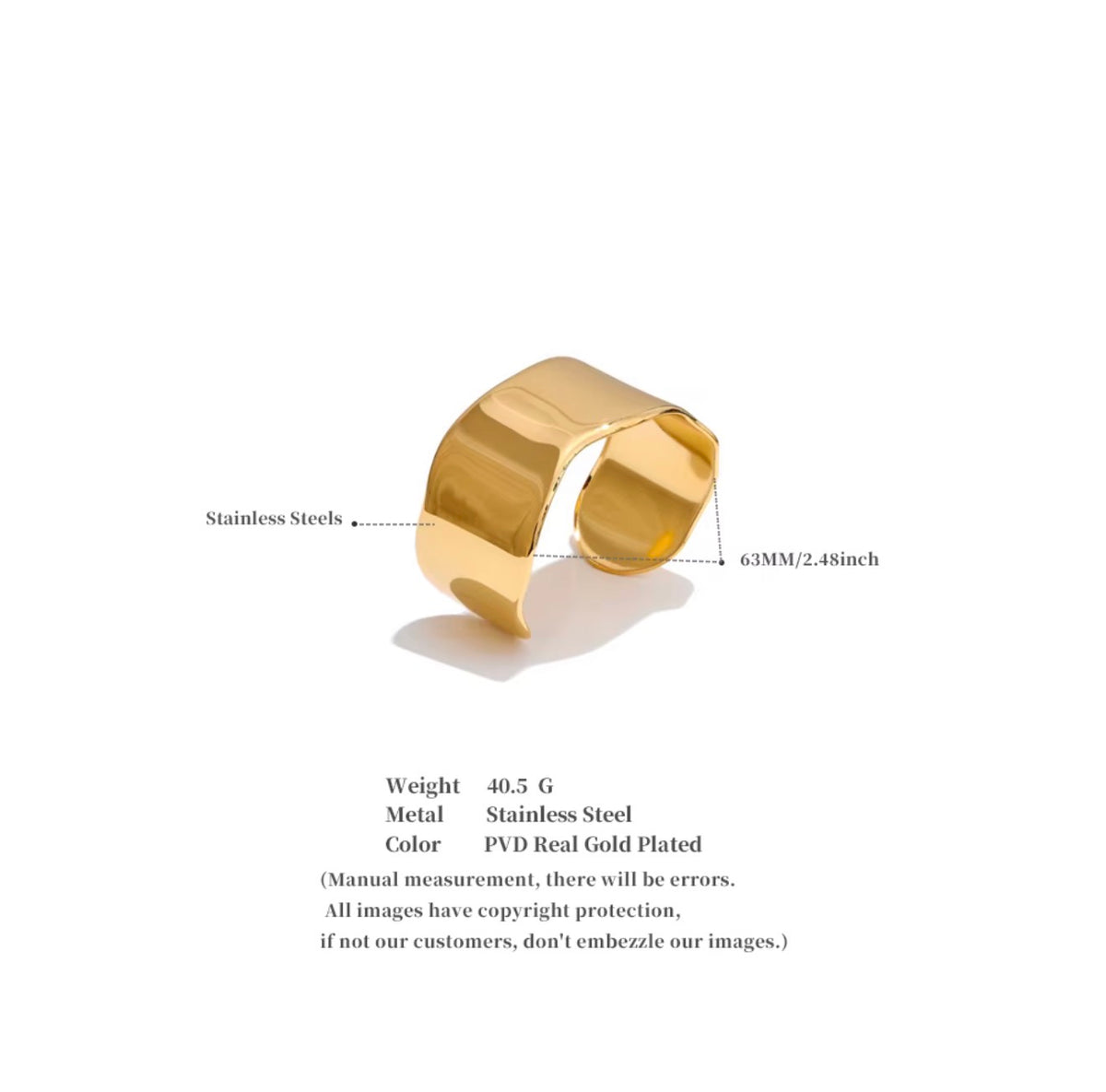 Smooth Gold Statement Cuff