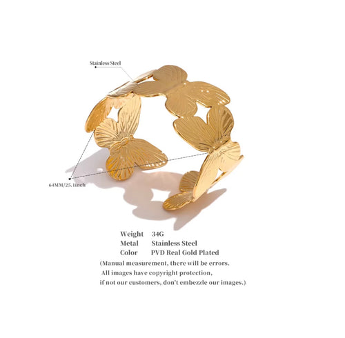 Golden Butterfly Statement Cuff